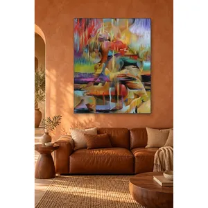 Figures cubistes Fida dans des flux de couleurs, impression sur toile - Product Image 4
