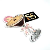 Pince à cils magnétique en acrylique pour extensions de cils, motif cocktail matcha, logo personnalisé, forme fleur, cœur, papillon, réutilisable 2 en 1