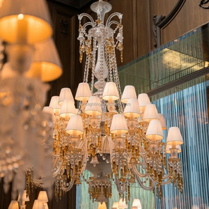 Lustre en cristal de roche naturel transparent de style classique nordique pour villa, hôtel, intérieur, lampe haute Baccarat personnalisée - Product Image 5