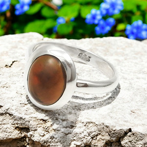 Pierre précieuse d'opale noire naturelle Bagues ethniques en argent sterling massif 925 Bijoux fins semi-précieux Anneaux de mariage à la mode OEM - Product Image 5