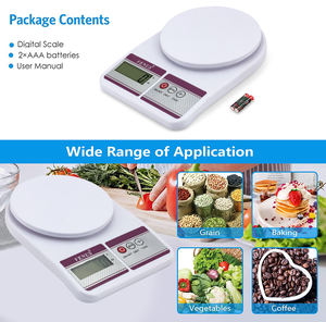 Balance de cuisine numérique rétro Sf-400 à LED en plastique, alimentée par piles, avec une précision de 1 g - Product Image 3