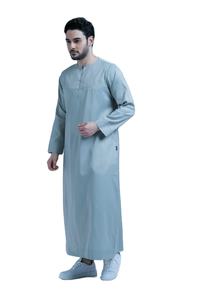 Jubbah Thobes pour hommes musulmans, grande taille, teintes, respirantes, légères, style vintage, longueur au sol, haute qualité, faible MOQ, design arabe - Product Image 6