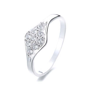 Anello Geometrico in Argento Sterling con Cristalli Scintillanti - Product Image 1