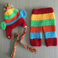 Disfraz de Mono Personalizado para Bebé Recién Nacido, Accesorio de Fotografía para Exteriores, Hecho a Mano con Ganchillo, Traje de Punto con Gorro y Pantalones con Diseño de Personaje