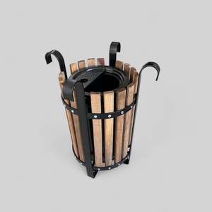 SGC10N Indoor/Outdoor 30L Wooden Trash Can <b>with</b> 3 Compartments WPC Material Recycle <b>Bin</b> for Waste Management Storage Toilet Use - Product Image 1