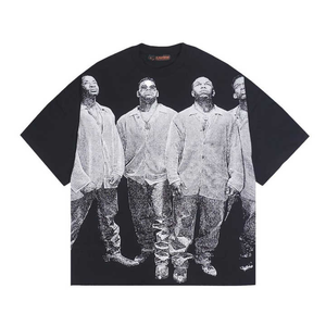 Haute qualité 100% coton nouveau Design hommes Boxy T-shirts personnalisés DTG impression chemises respirant séchage rapide bas prix - Product Image 5