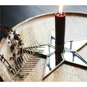 Modern Geometric <b>Mirrored</b> <b>Star</b> Candle Holder Antique Brass Finish Metal Votive Stand Wedding Centerpiece Christmas Table Decor - Product Image 1