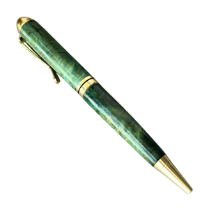 Luxury Handmade Ballpoint <b>Pen</b> with Aquamarine and Burl Wood 0.7 mm Writing Width for Office and Executive Desk Gift - Product Image 2