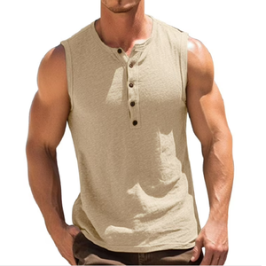 Chaleco Deportivo Casual para Hombre, Oferta de Verano, Nuevo Diseño de Cuello Redondo, Ajuste Delgado, Transpirable y de Secado Rápido, Tejido de Punto - Product Image 3