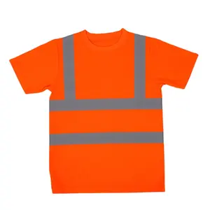 Summer Fluorescent Reflective Safety T-Shirt Short Sleeve High Visibility Tees Safe Breathable Work T-Shirt For Construction