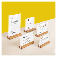 Promotion : Présentoir en acrylique A4, A5, A6, vertical/horizontal, vierge, avec base en bois pour magasin, bureau, événement