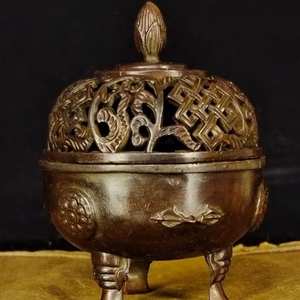 หัวเผาเครื่องหอมทองเหลืองทรงกลมขนาดใหญ่เตาโลหะในร่มกลางแจ้งดีไซน์หรูหราใช้ในบ้านปรับสีได้ตามต้องการ - Product Image 6