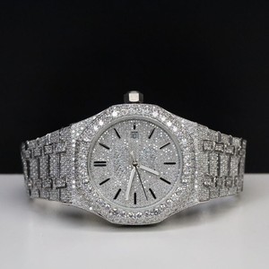 Elegant Classic Lab Grown Moissanite Quartz Square Glass Crystal Business Sport Fashion Hip Hop <b>Watch</b> 41mm Stainless Steel - Product Image 1