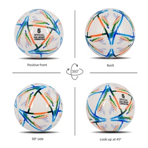 Balón de Fútbol de PU Blanco - Tamaño 5, Resistente para Niños, Adultos, Jóvenes y Hombres; Balón Oficial para Partidos, Entrenamientos, Juegos en Interiores y Exteriores, Equipo de Fútbol - Product Image 5