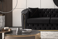 Ensemble de canapés Chesterfield modernes de luxe Sevilla, structure en bois massif, meubles de salon, taille personnalisable, canapé-lit gonflable
