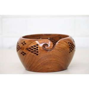 Wooden Yarn <b>Bowl</b> Crochet Yarn <b>Bowl</b> for <b>Knitting</b> and Crocheting Handmade Natural Wood <b>Bowl</b> at Wholesale Price - Product Image 3