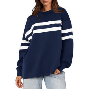 Sudaderas con capucha a rayas de gran tamaño para mujer estilo directamente de Pakistán sudadera de lana de Invierno para mujer - Product Image 4
