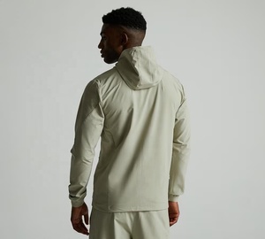 Chaqueta cortavientos impermeable con capucha para hombre, con cierre de cremallera de nailon tejido bordado, cortavientos impermeable para hombre - Product Image 6