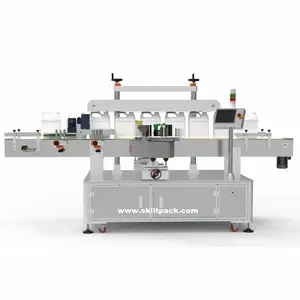 SKILT automatic sticker plastic flat bottle two sides labelling machine