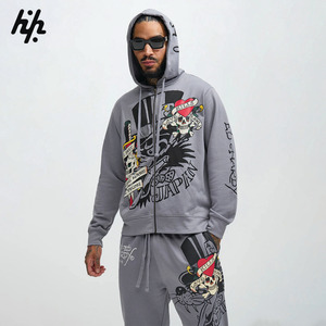 Sudadera con Cremallera OEM de Alta Calidad, 100% Algodón Felpa, Funcional, Gruesa, 380gsm, con Parche Bordado y Estampado, para Hombre, Invierno - Product Image 1
