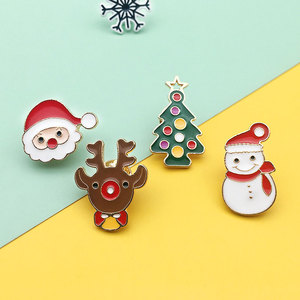 Wholesale holiday giveaway gifts enamel christmas theme lapel pin