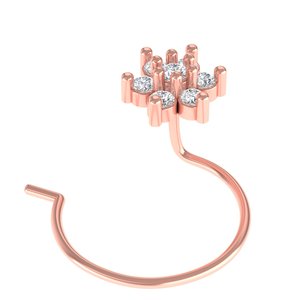 Broche de nez en or B2B Elite de luxe 14K avec distribution mondiale de diamants pour mariage conçue pour le commerce de détail ethnique plaqué or - Product Image 3