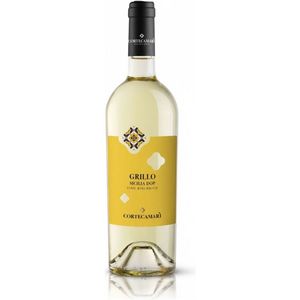 "Premium Sicilian Organic White <b>Wine</b>-750ml-6 Bottles Per Box-Made in Italy-CORTE CAMAR Grillo Sicilia DOP" - Product Image 1