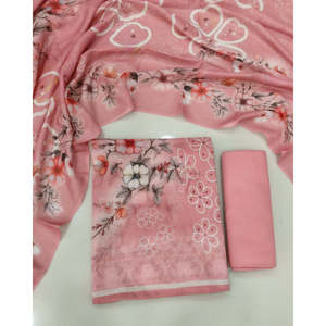 ชุดสูทผ้าฝ้ายพิมพ์ลายดีไซน์พีชสำหรับผู้หญิง (แบบยังไม่เย็บติดกัน) - Product Image 1