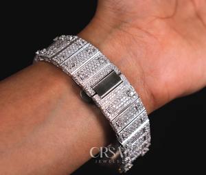 Reloj para hombre de plata de diseño único con diamantes naturales Piedras auténticas de estilo helado disponibles a un precio asequible - Product Image 4