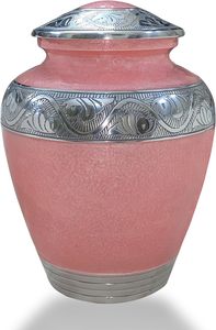 Urne de crémation adulte texturée en émail rose | Urne de crémation adulte texturée en granule | Urne commémorative adulte en cendres humaines, enterrement - Product Image 5