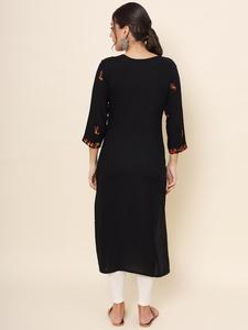Nuevo conjunto de Kurti de rayón Chikankari bordado 2025 para mujer en línea 2025 estilo de tendencia tejido a mano - Product Image 5