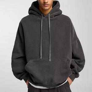 100% Cotton Solid Winter Heavyweight Fleece Regular Fit Mens Pullover <b>Hoodie</b> Streetwear Sweatshirt - Product Image 3