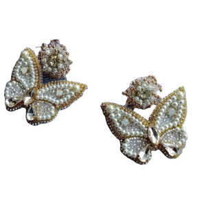 Boucles d'oreilles tendance en perles de céramique faites à la main pour femmes, bijoux festifs, vente en gros à prix avantageux - Product Image 1