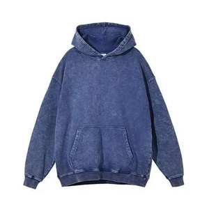 เสื้อฮู้ดดี้ผ้าฟลีซหนานุ่มแบบย้อมสีเอซิดสำหรับผู้ชาย ผ้าฝ้าย 100% ทรงหลวมแบบดรอปโชว์เดอร์ มีกระเป๋า แห้งเร็ว ระบายอากาศได้ดี - Product Image 2