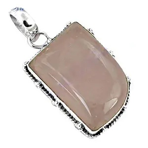 Colgante de Plata 925 con Cuarzo Rosa para Mujer, Joyería Elegante con Piedras Preciosas y Dijes de Cristal - Product Image 1
