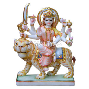 รูปปั้นพระแม่ดูร์กาทำจากหินอ่อน |   ผู้ผลิตหินอ่อนรูปเทพธูร์กา – มาลียาส - Product Image 1