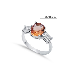 แหวนหินซัลทาไนต์ทรงเหลี่ยมสำหรับตัดรูปไข่ขนาด8x10มม. ทำจากหิน CZ ชุบโรเดียมชุบ925เครื่องประดับเงินสเตอร์ลิงสำหรับผู้ซื้อขายส่ง - Product Image 2