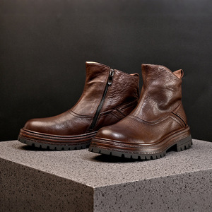 Zapatos de Trabajo Duraderos de Cuero Vacuno con Forro Antiolor y Absorción de Impactos, Zapatos Casuales para Hombre, Zapatos para Uso Diario - Product Image 2