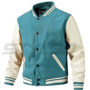 Veste de Base-Ball en cuir pour homme, vêtement de rue personnalisé avec Logo et Patch, collection 2023 - Product Image 4