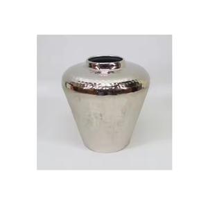 Maceta de florero de Metal de alta calidad para decoración de mesa de oficina y maceta de Hotel con pulido y Chapado en plata por decor Impex - Product Image 2