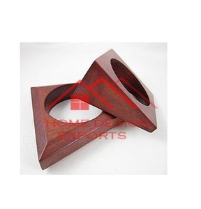 Rond de serviette en gros porte-serviettes pour pièce de conception sculptée pour accessoires bois d'acacia fini poli foncé et style - Product Image 3