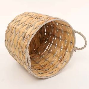 Cesta de jacinto de agua hecha a mano regalo ecológico listo organizador de almacenamiento decorativo Natural para compradores al por mayor - Product Image 1