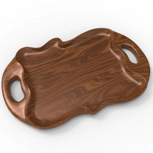 Plateau de service en bois de chêne avec coins arrondis, Assiette en bois, Planche de service Accessoires d'espace de travail faits à la main | Affiné | - Product Image 1