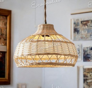 Creative Rattan Design Handmade Bamboo Chandelier <b>Natural</b> Woven <b>Shade</b> Covers Rattan Hand Woven Pendant <b>Lights</b> For Indoor Outdoor - Product Image 3