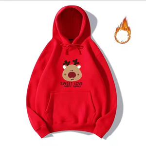 Sudadera CON CAPUCHA DE MATERIALES Premium para mujer, chaqueta de invierno con capucha de alce navideño - Product Image 6