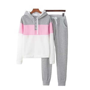 Conjunto Deportivo de Dos Piezas para Mujer con Capucha, Manga Larga, Forro Polar, Pantalones Deportivos, Diseño de Moda - Product Image 2