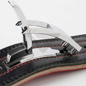 Courroie à levier de gymnastique en cuir de vachette personnalisée de haute qualité, sangle de protection et de levage de poids réglable en stock - Product Image 5