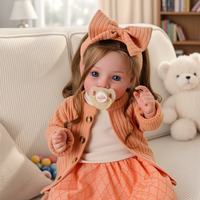 Poupées Reborn Babeside Dara souriantes, 20 pouces, petite fille avec des yeux ouverts, membres en vinyle et corps en tissu de coton doux
