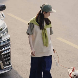 300 Gsm Heavy Cotton logo Personalizado Unisex Hombres Mujeres 300gsm Sólido en blanco Casual Manga corta Camiseta de manga raglán para hombres - Product Image 4