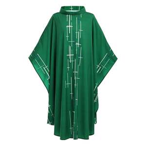 Túnica de sacerdote blanca transpirable ligera con cuello romano de manga larga para ceremonias de iglesia cristiana - Product Image 6